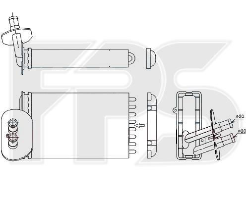 FPS FP 74 N172-X Heat exchanger, interior heating FP74N172X