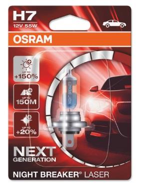 Halogen lamp Osram Night Breaker Laser +150% 12V H7 55W +150% Osram 64210NL-01B