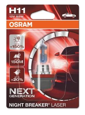 Osram 64211NL-01B Halogen lamp Osram Night Breaker Laser +150% 12V H11 55W 64211NL01B