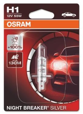 Osram 64150NBS-01B Halogen lamp Osram Night Breaker Silver +100% 12V H1 55W +100% 64150NBS01B