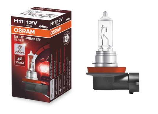 Osram 64211NBS Halogen lamp Osram Night Breaker Silver +100% 12V H11 55W +100% 64211NBS