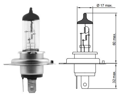 Tesla B40401 Halogen lamp Tesla +100% More Light 12V H4 60/55W +100% B40401