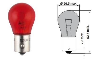Tesla B52601 Bulb red PR21W 12V 21W B52601