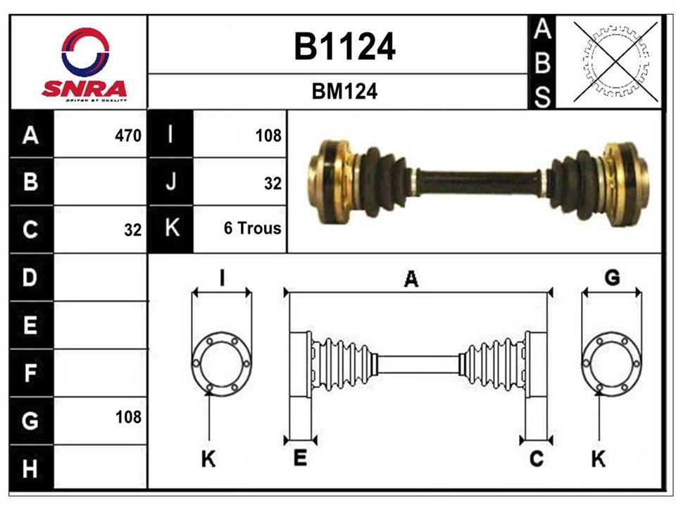 SNRA B1124 Drive shaft B1124