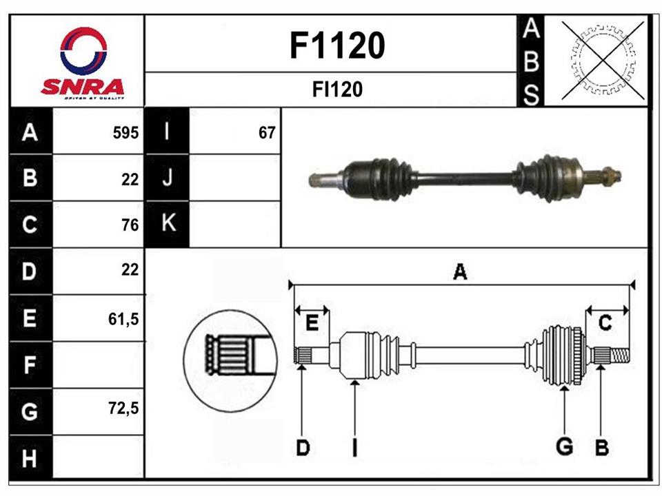 SNRA F1120 Drive shaft F1120