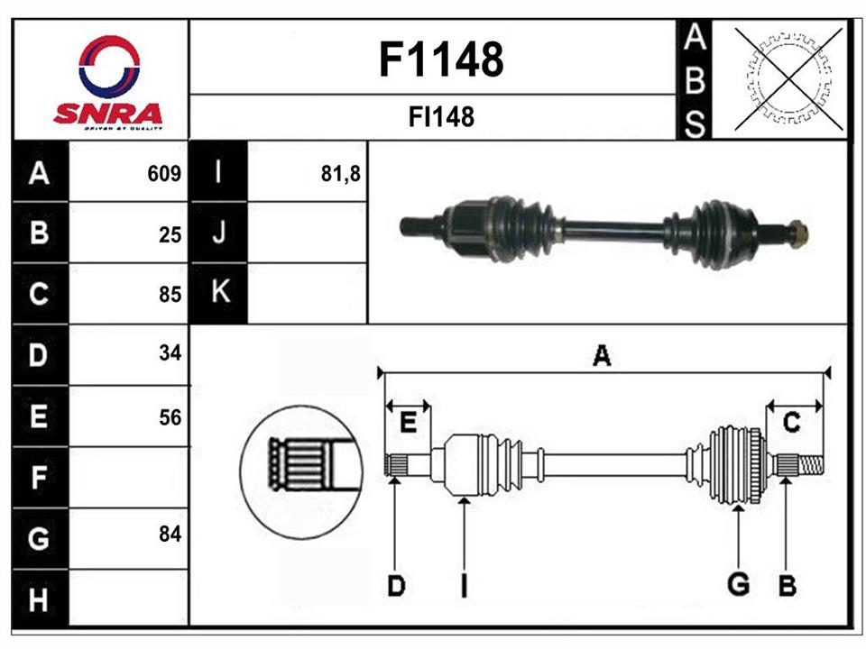 SNRA F1148 Drive shaft F1148