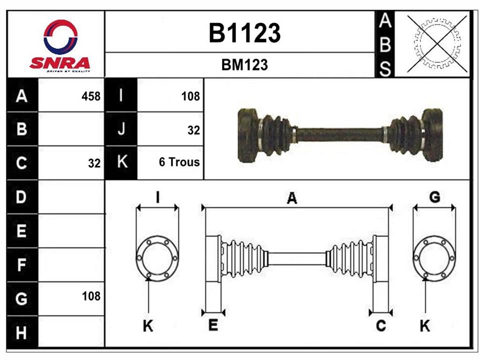 SNRA B1123 Drive shaft B1123