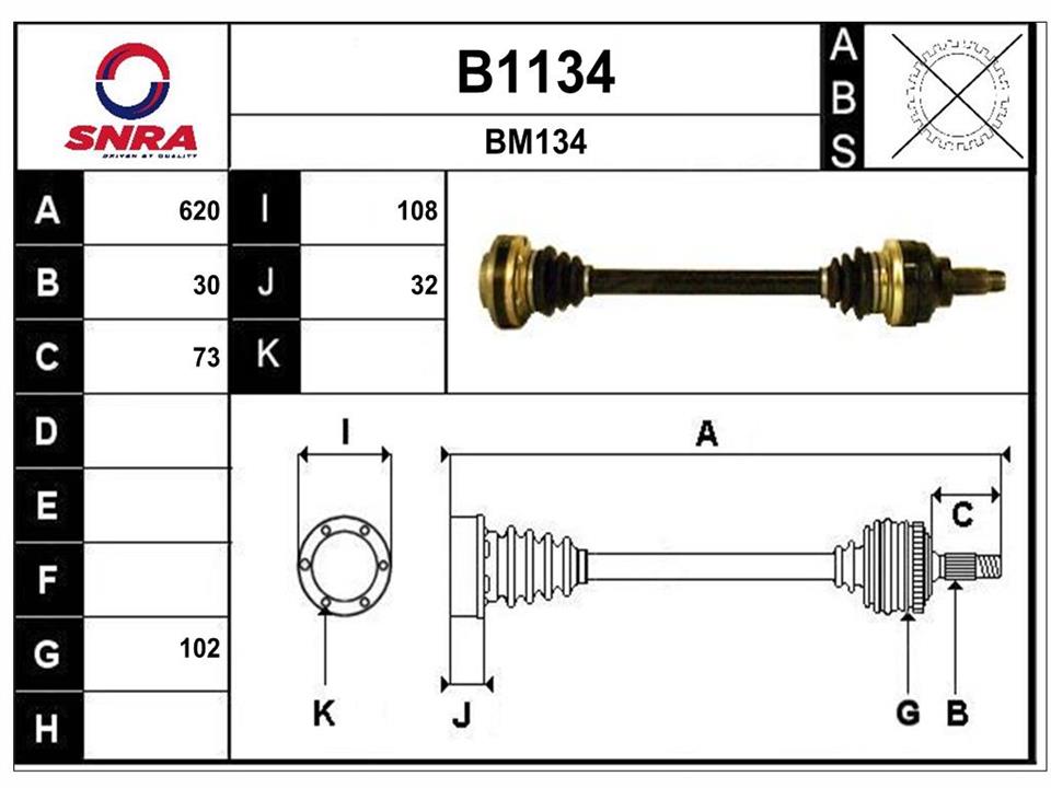 SNRA B1134 Drive shaft B1134