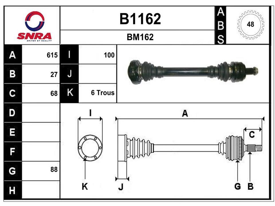 SNRA B1162 Drive shaft B1162
