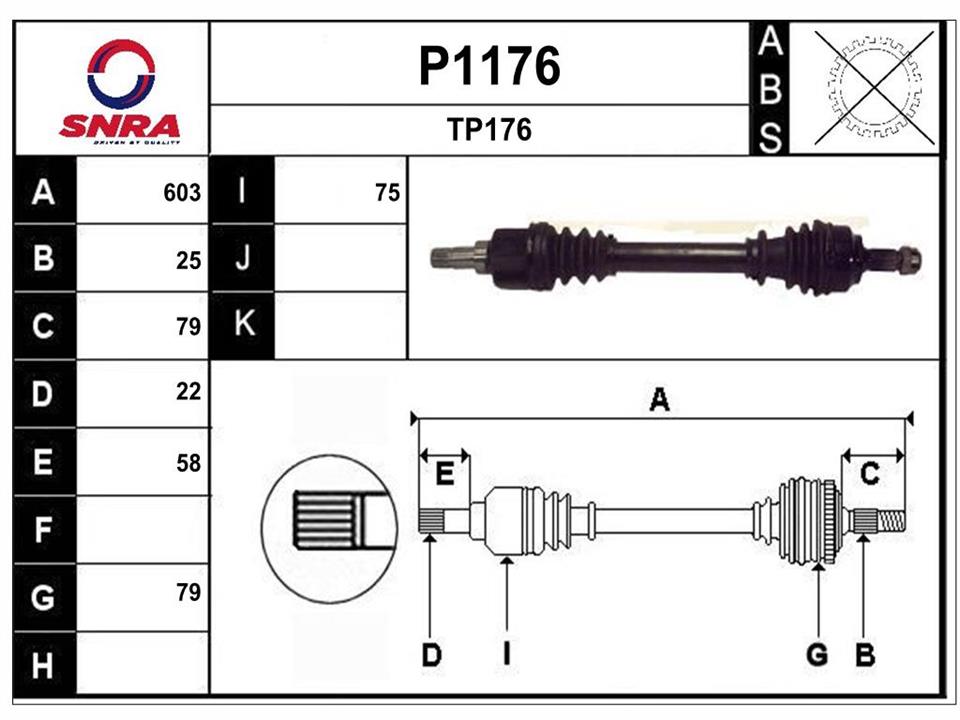 SNRA P1176 Drive shaft P1176
