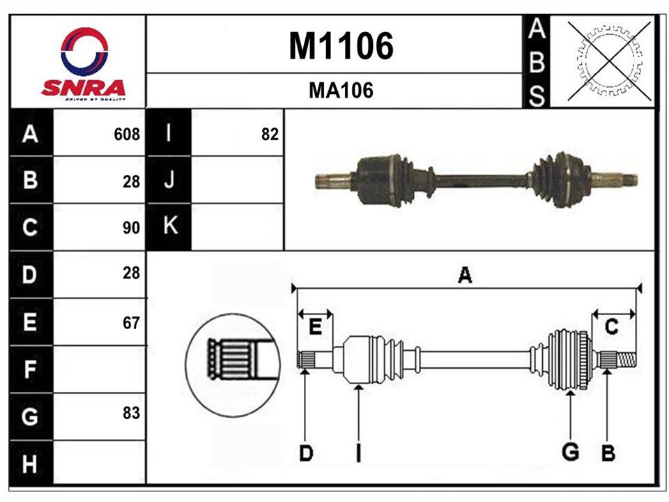 SNRA M1106 Drive shaft M1106