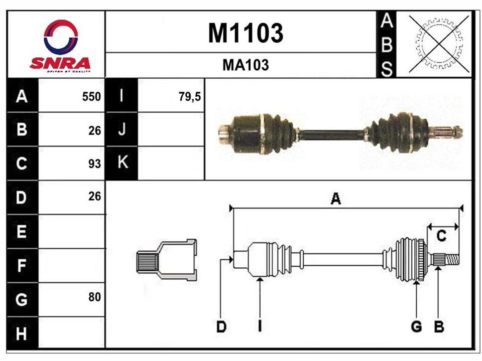 SNRA M1103 Drive shaft M1103