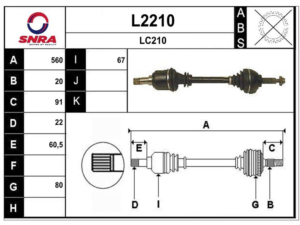 SNRA L2210 Drive shaft L2210