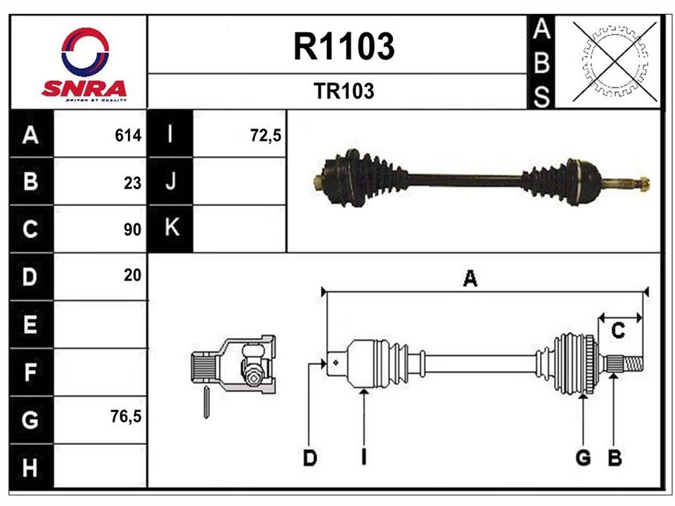 SNRA R1103 Drive shaft R1103