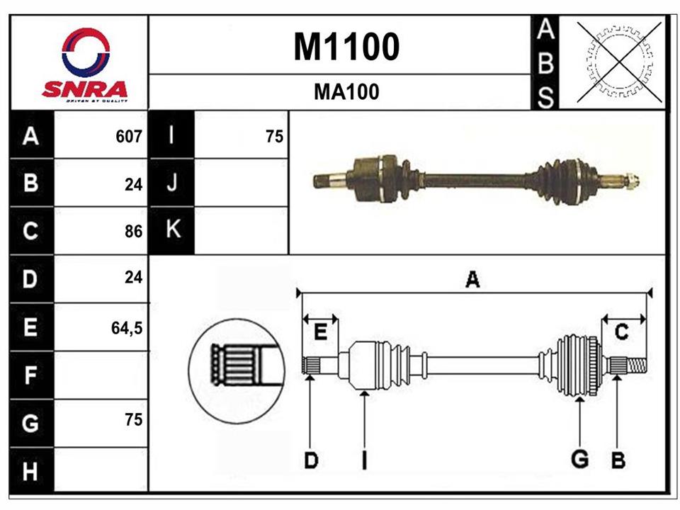 SNRA M1100 Drive shaft M1100