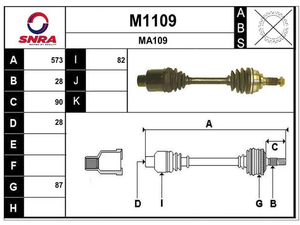SNRA M1109 Drive shaft M1109