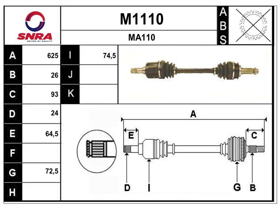 SNRA M1110 Drive shaft M1110
