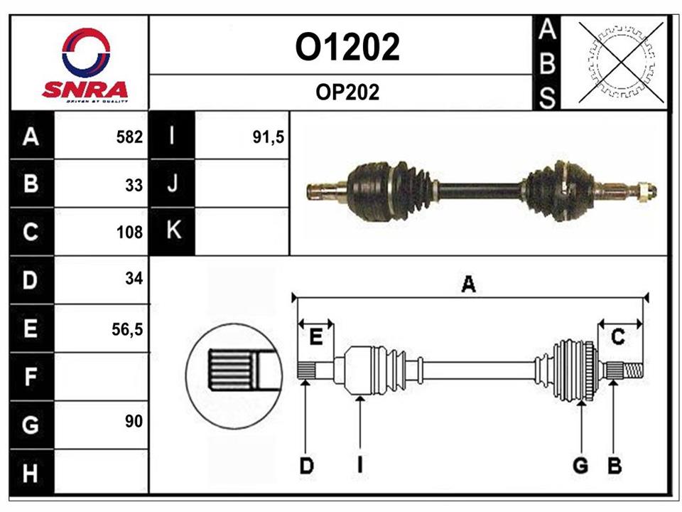 SNRA O1202 Drive shaft O1202