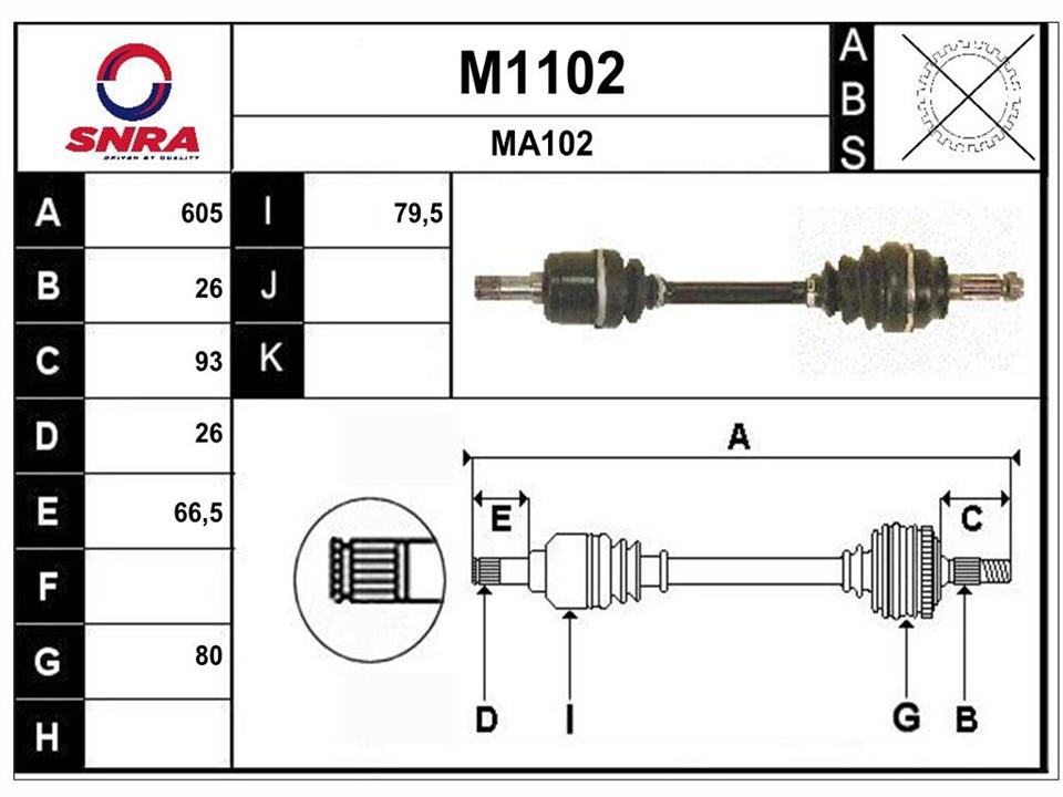 SNRA M1102 Drive shaft M1102