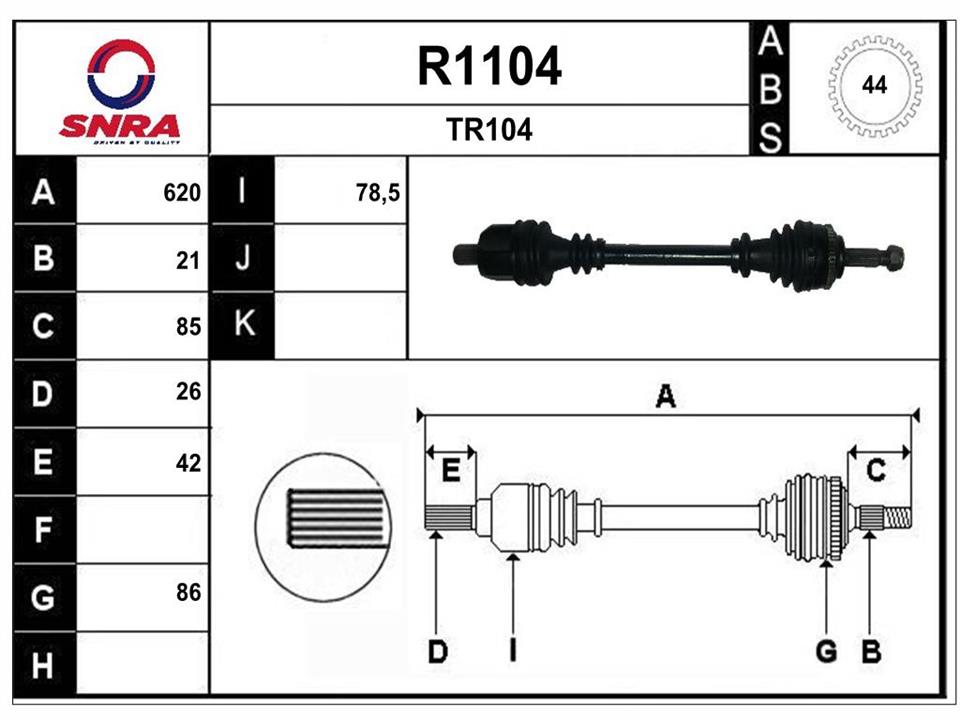 SNRA R1104 Drive shaft R1104