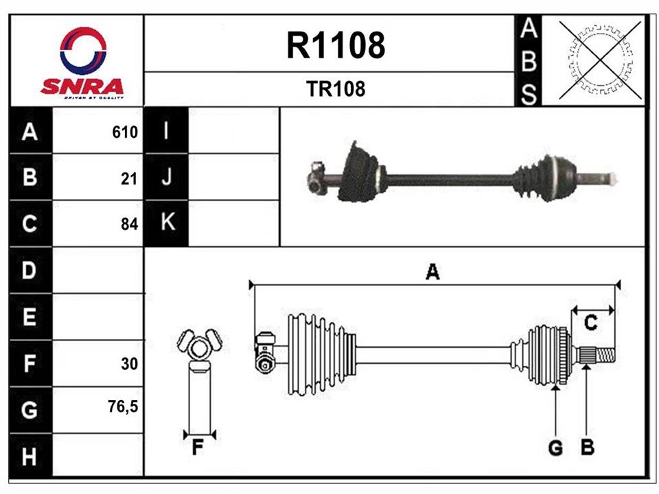 SNRA R1108 Drive shaft R1108
