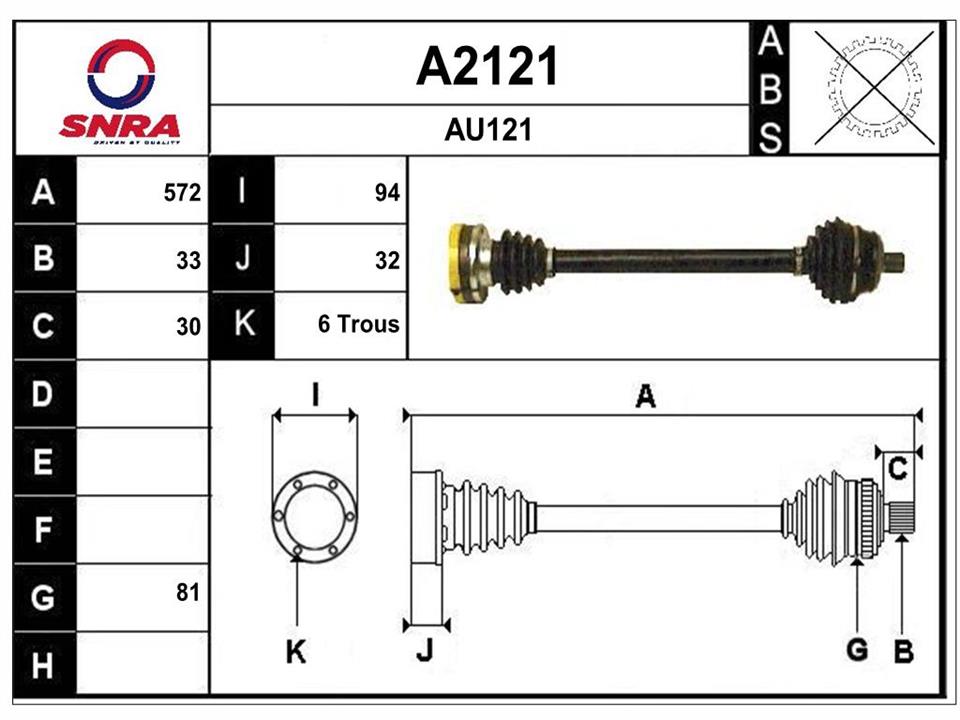 SNRA A2121 Drive shaft A2121