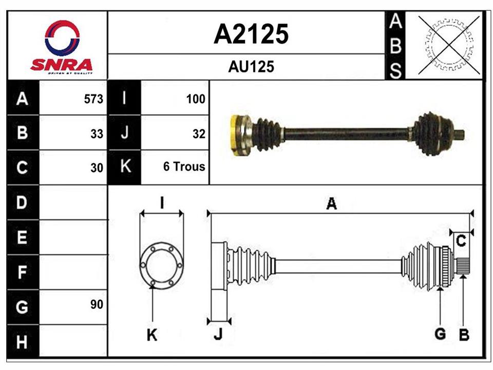 SNRA A2125 Drive shaft A2125