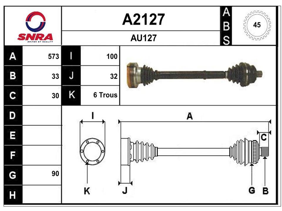 SNRA A2127 Drive shaft A2127