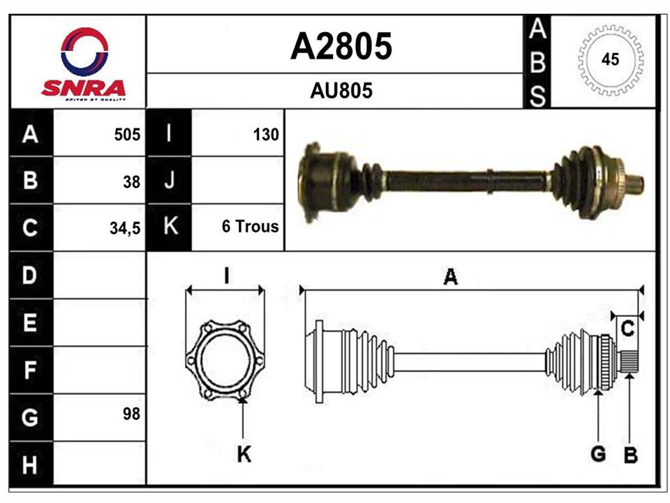 SNRA A2805 Drive shaft A2805