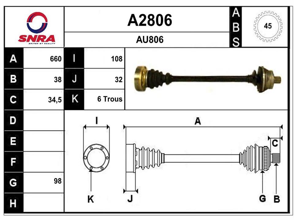 SNRA A2806 Drive shaft A2806