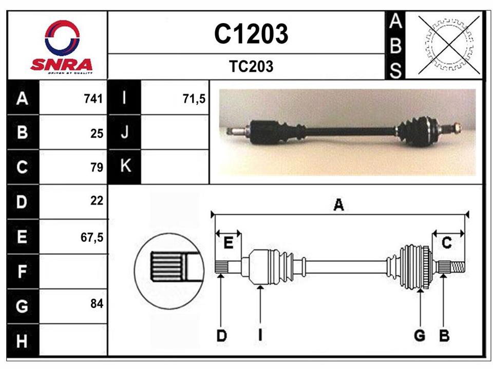 SNRA C1203 Drive shaft C1203