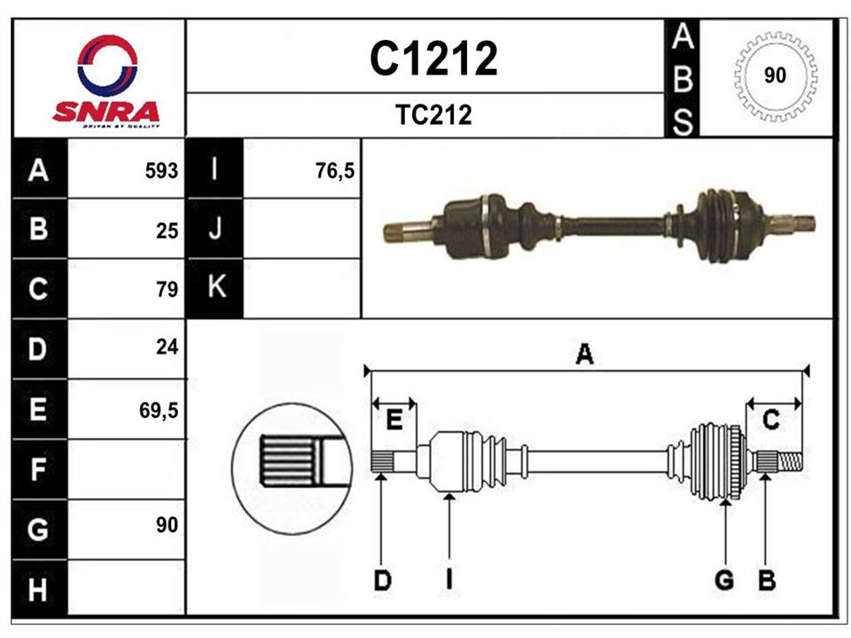 SNRA C1212 Drive shaft C1212