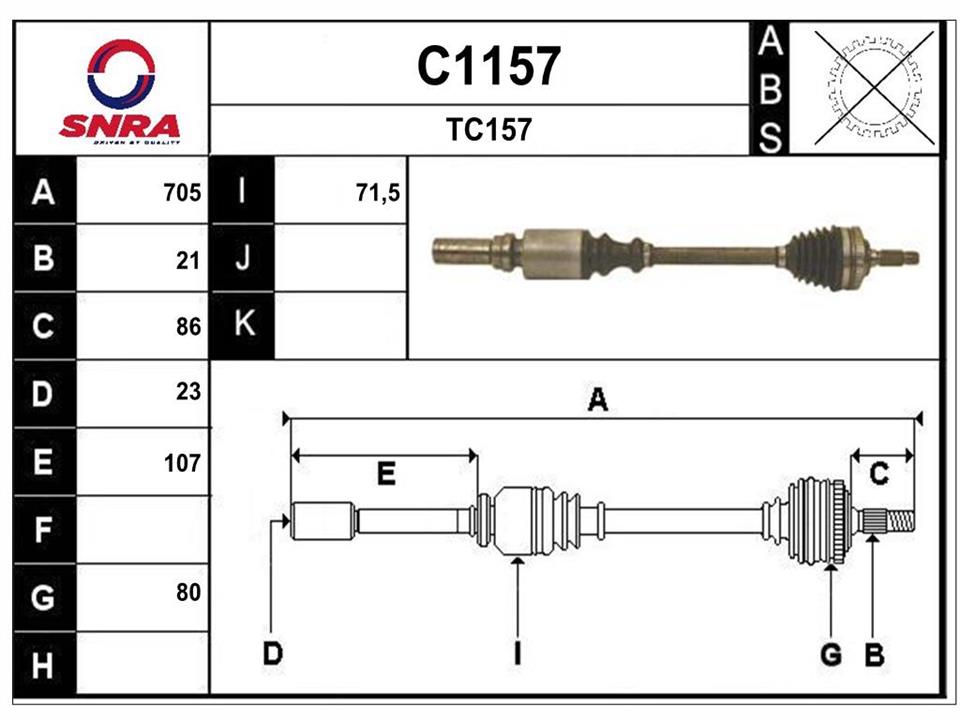 SNRA C1157 Drive shaft C1157