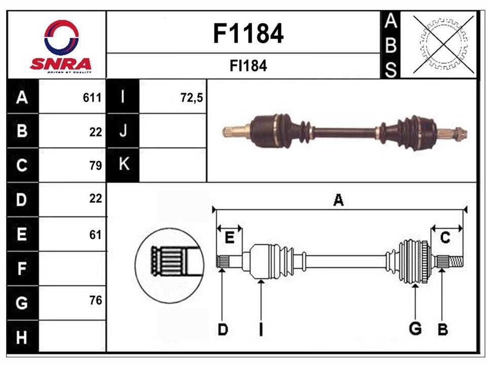 SNRA F1184 Drive shaft F1184