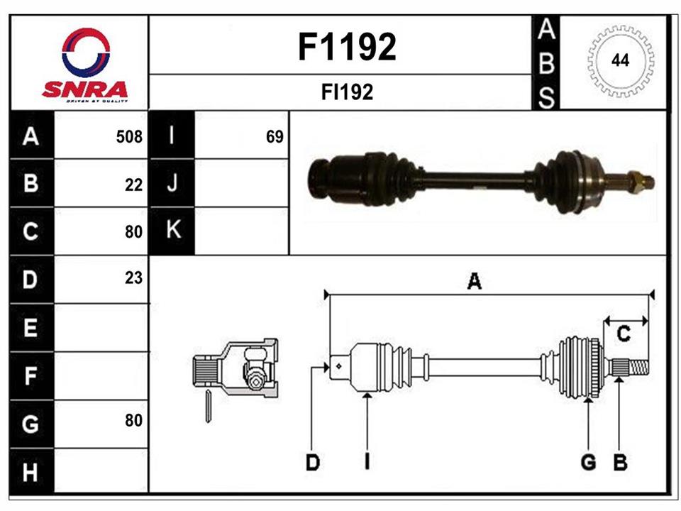 SNRA F1192 Drive shaft F1192