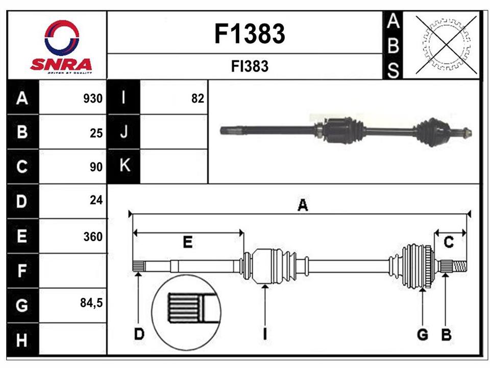 SNRA F1383 Drive shaft F1383