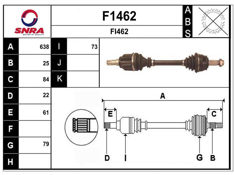 SNRA F1462 Drive shaft F1462