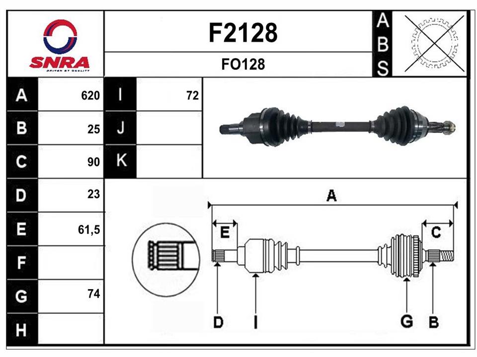 SNRA F2128 Drive shaft F2128