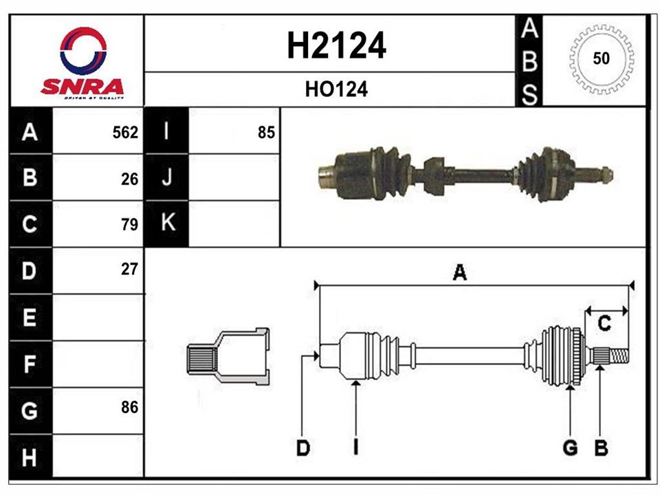 SNRA H2124 Drive shaft H2124