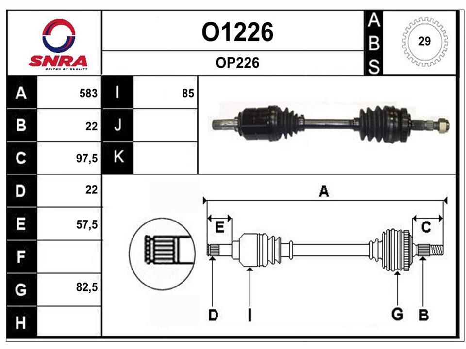 SNRA O1226 Drive shaft O1226