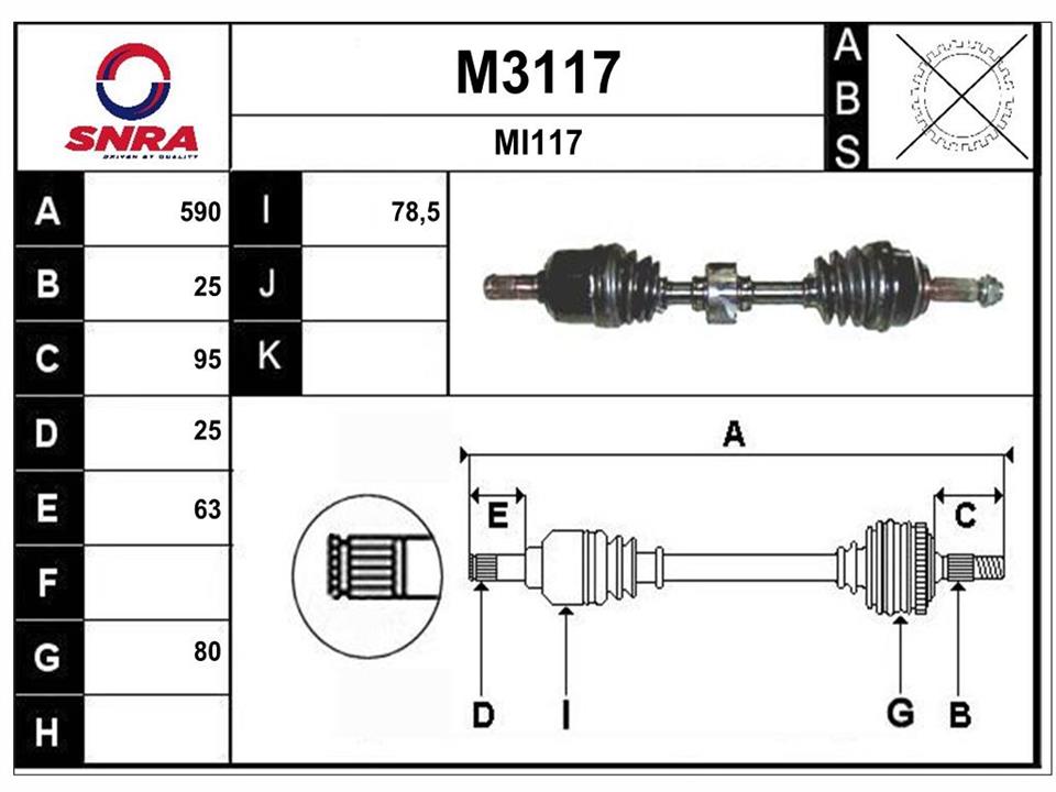 SNRA M3117 Drive shaft M3117