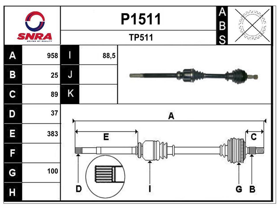 SNRA P1511 Drive shaft P1511