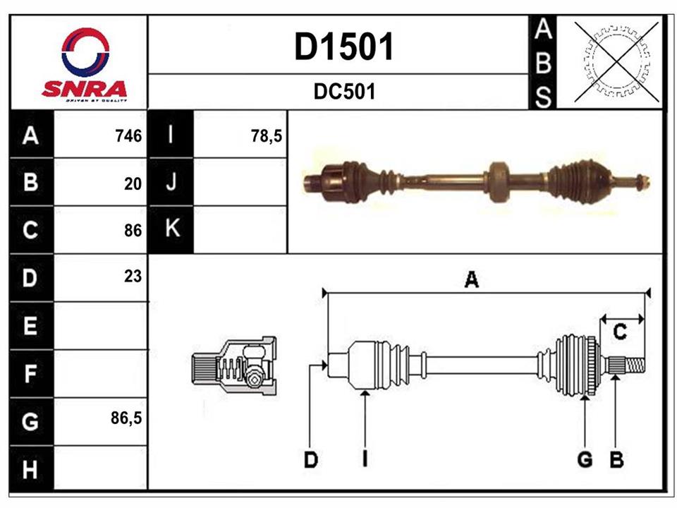 SNRA D1501 Drive shaft D1501