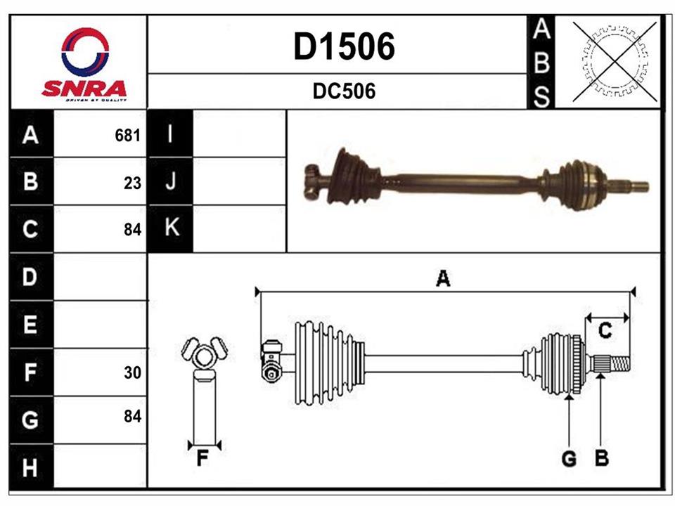 SNRA D1506 Drive shaft D1506