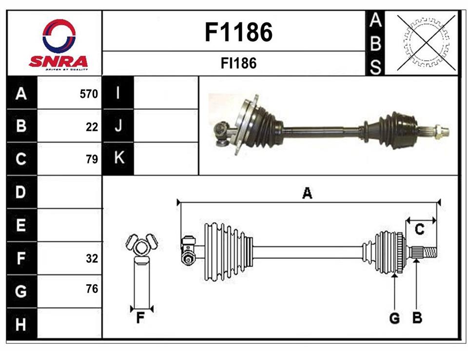 SNRA F1186 Drive shaft F1186