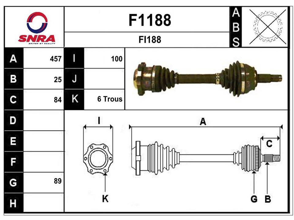 SNRA F1188 Drive shaft F1188