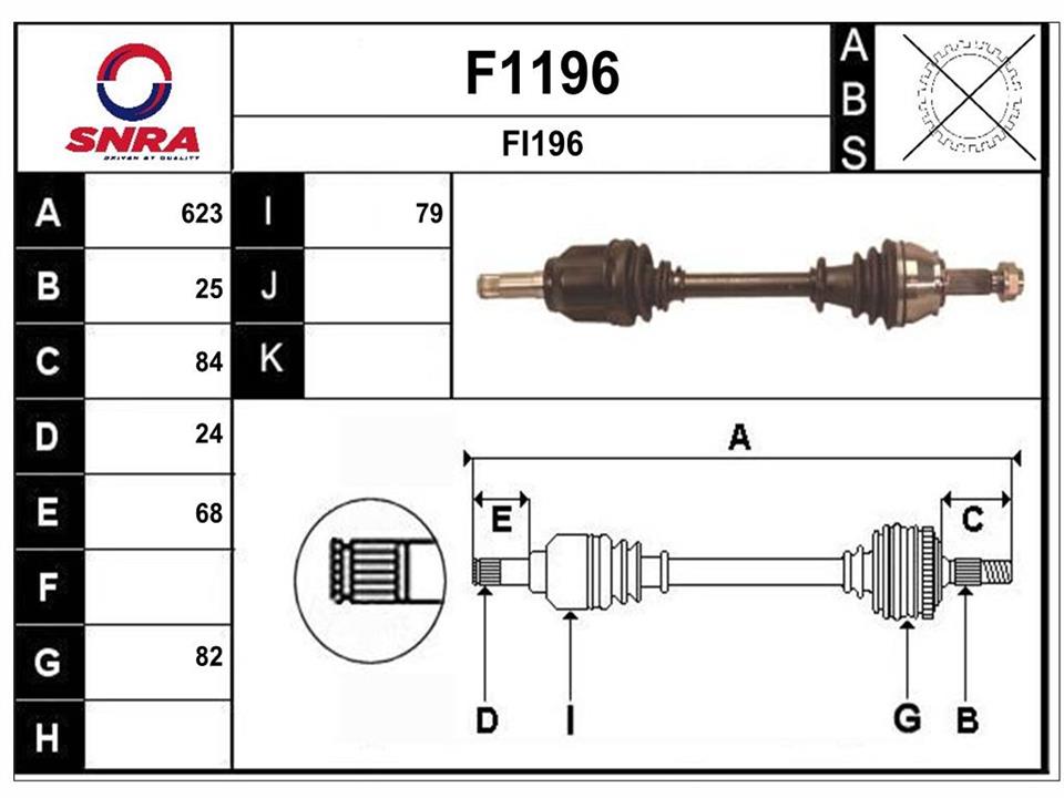 SNRA F1196 Drive shaft F1196