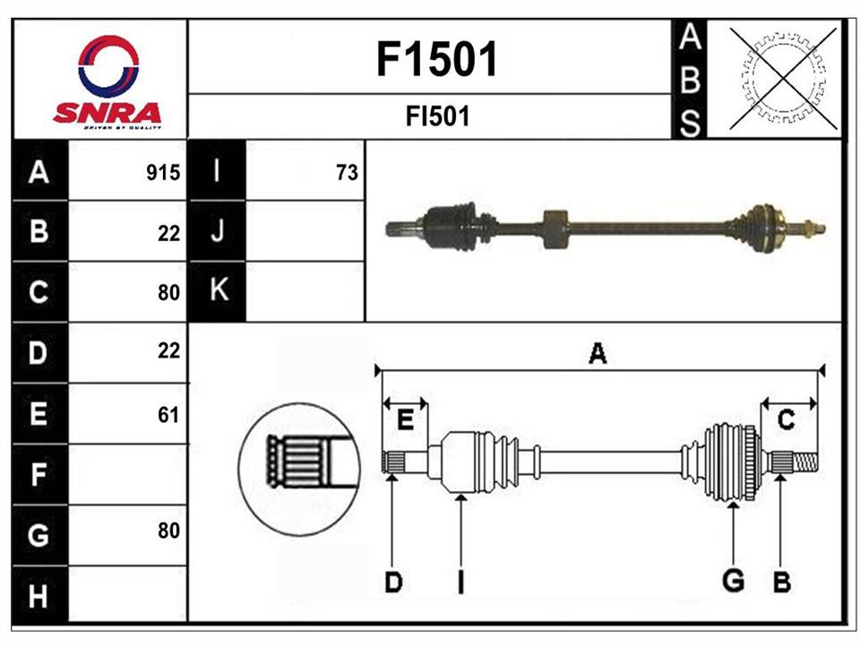 SNRA F1501 Drive shaft F1501