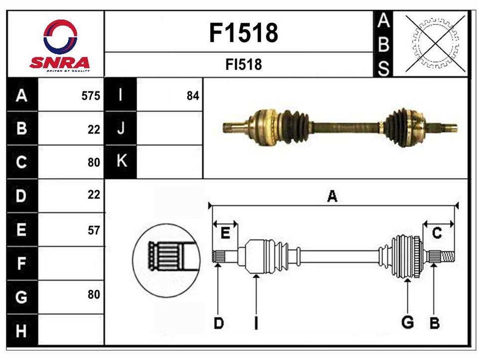 SNRA F1518 Drive shaft F1518