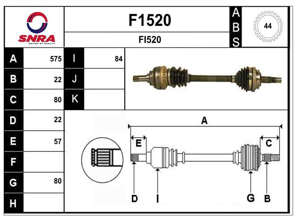 SNRA F1520 Drive shaft F1520